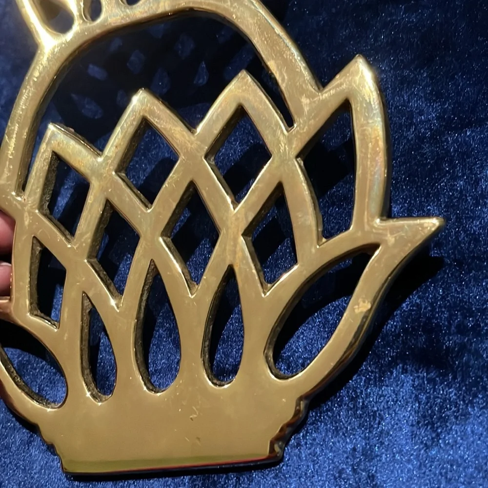 Newport Pineapple Trivet Virginia Metalcrafters Brass Vintage 1976 Discontinued